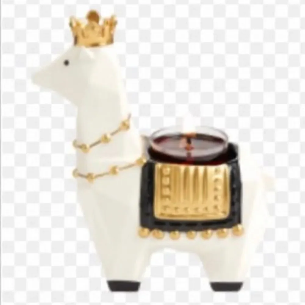 Partylite retired origami llama tea light holder/decor candle gold